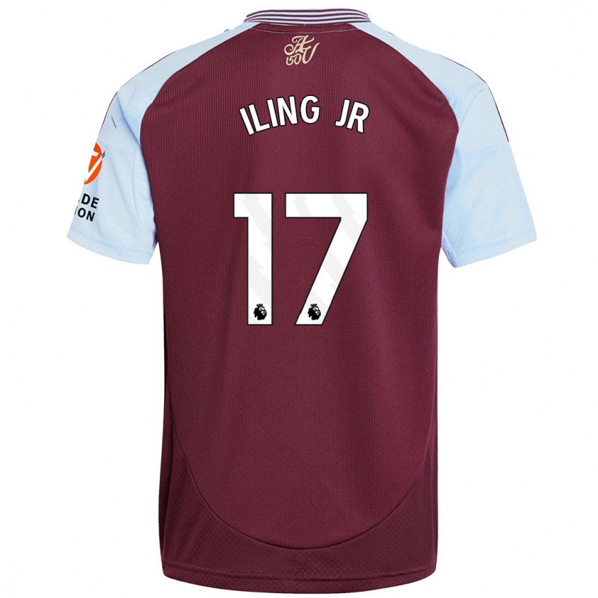 Vyrai Samuel Iling-Junior #17 Burgundijos Dangaus Mėlynas Namų Marškinėliai 2024/25 T-Shirt