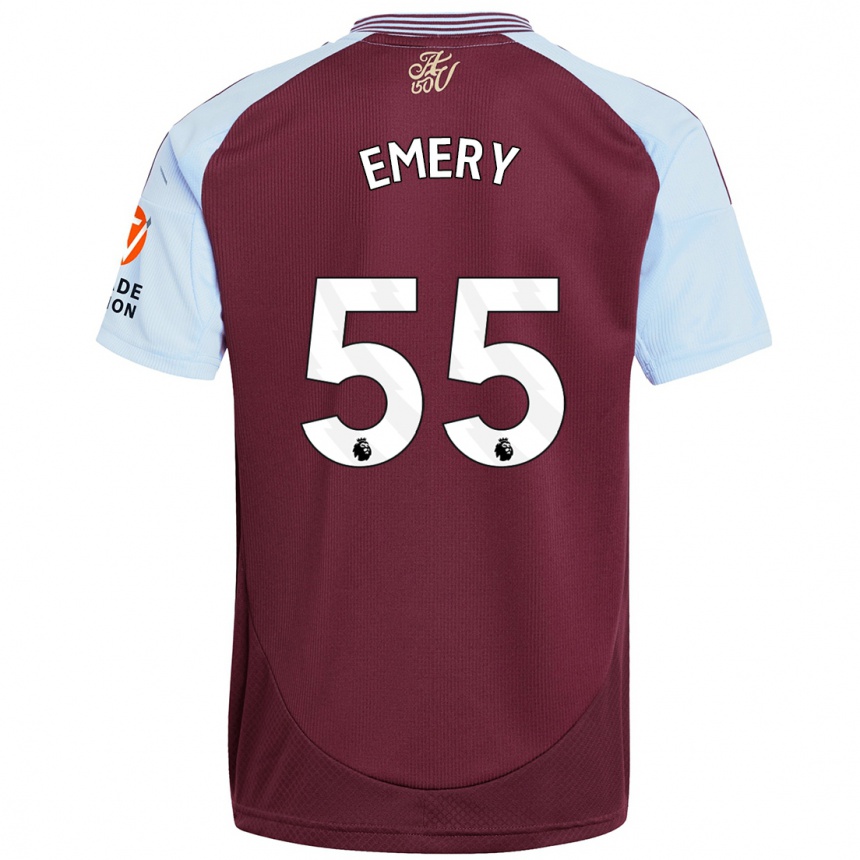 Vyrai Lander Emery #55 Burgundijos Dangaus Mėlynas Namų Marškinėliai 2024/25 T-Shirt