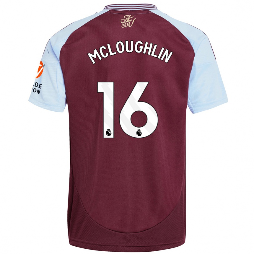 Vyrai Olivia Mcloughlin #16 Burgundijos Dangaus Mėlynas Namų Marškinėliai 2024/25 T-Shirt