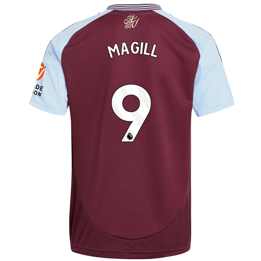 Vyrai Simone Magill #9 Burgundijos Dangaus Mėlynas Namų Marškinėliai 2024/25 T-Shirt