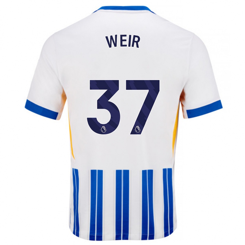 Vyrai Jensen Weir #37 Balta Mėlyna Segtukai Namų Marškinėliai 2024/25 T-Shirt