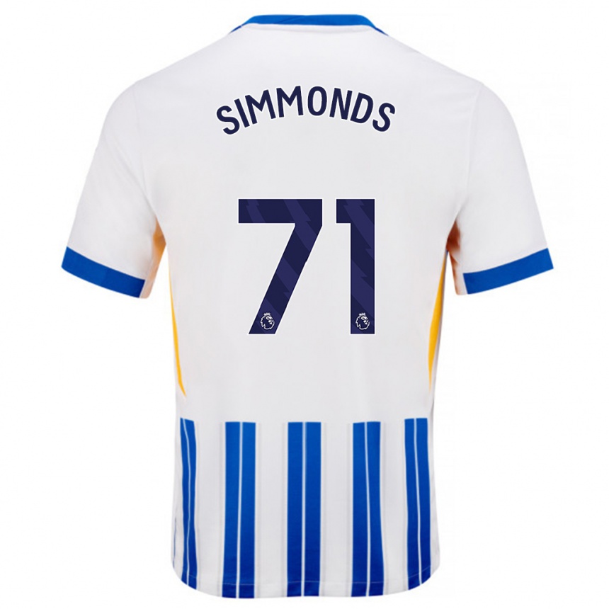 Vyrai Freddie Simmonds #71 Balta Mėlyna Segtukai Namų Marškinėliai 2024/25 T-Shirt