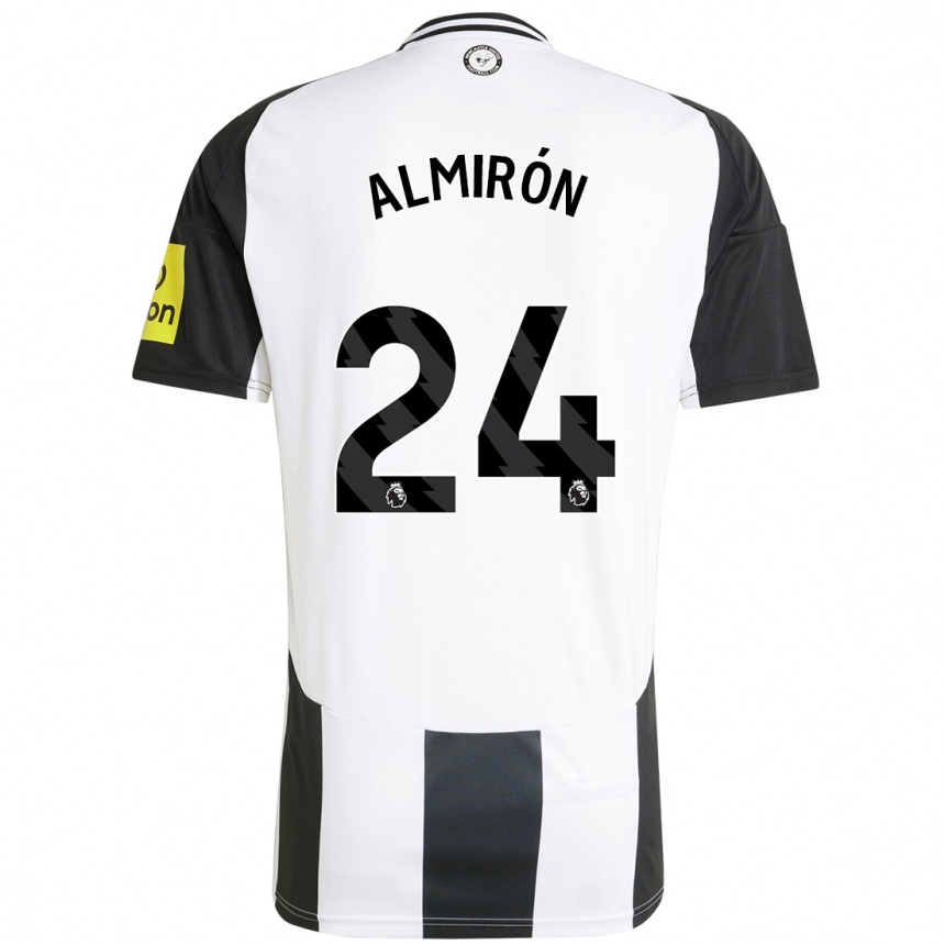 Vyrai Miguel Almirón #24 Balta Juoda Namų Marškinėliai 2024/25 T-Shirt