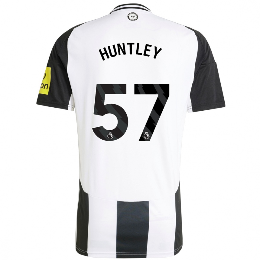 Vyrai James Huntley #57 Balta Juoda Namų Marškinėliai 2024/25 T-Shirt