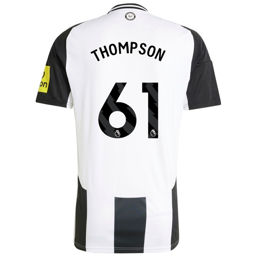 Vyrai Max Thompson #61 Balta Juoda Namų Marškinėliai 2024/25 T-Shirt