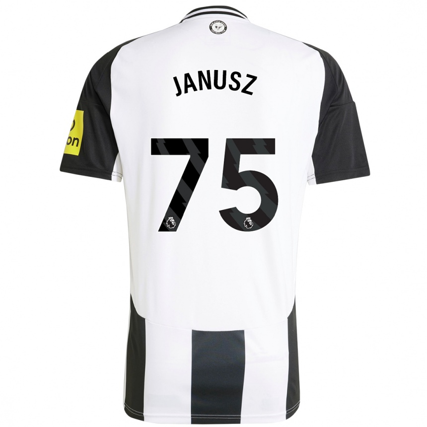 Vyrai Adrian Janusz #75 Balta Juoda Namų Marškinėliai 2024/25 T-Shirt