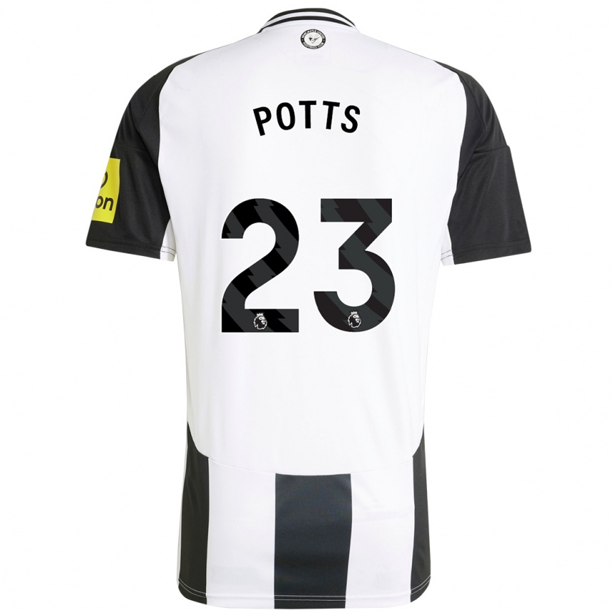 Vyrai Charlotte Potts #23 Balta Juoda Namų Marškinėliai 2024/25 T-Shirt