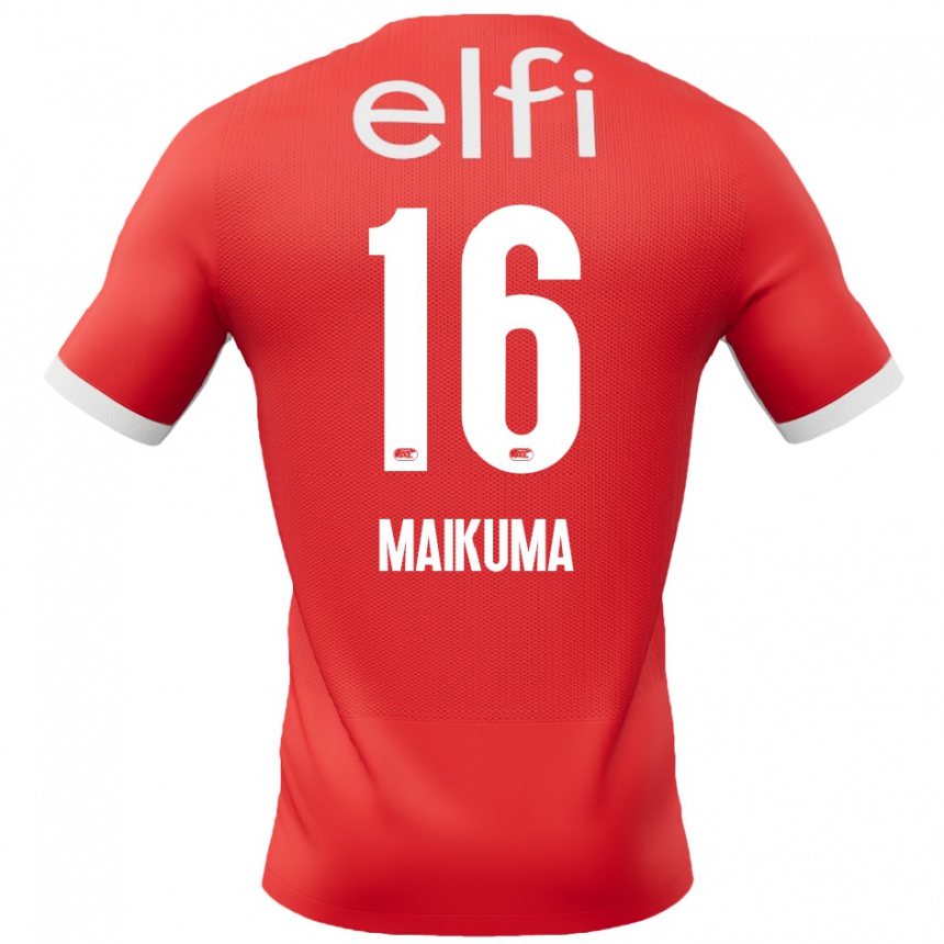 Vyrai Seiya Maikuma #16 Raudona Balta Namų Marškinėliai 2024/25 T-Shirt