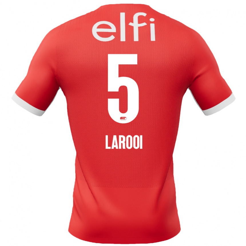 Vyrai Finn Larooi #5 Raudona Balta Namų Marškinėliai 2024/25 T-Shirt