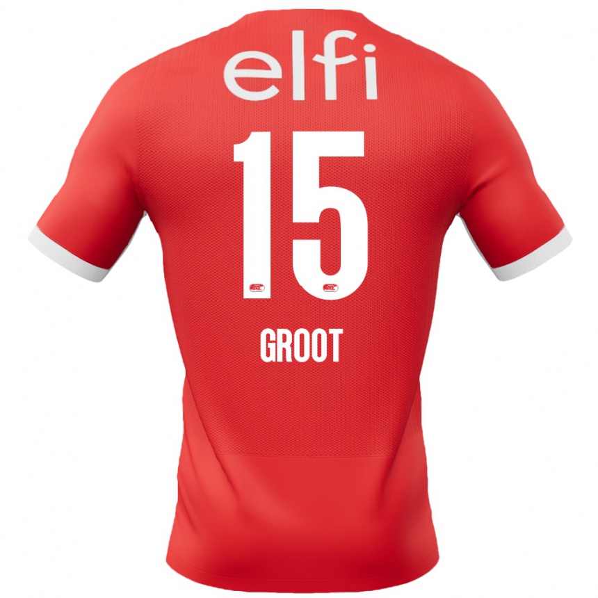 Vyrai Pleun Groot #15 Raudona Balta Namų Marškinėliai 2024/25 T-Shirt