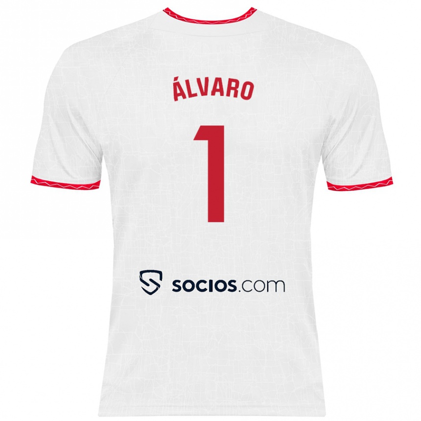 Vyrai Álvaro Fernández #1 Balta Raudona Namų Marškinėliai 2024/25 T-Shirt