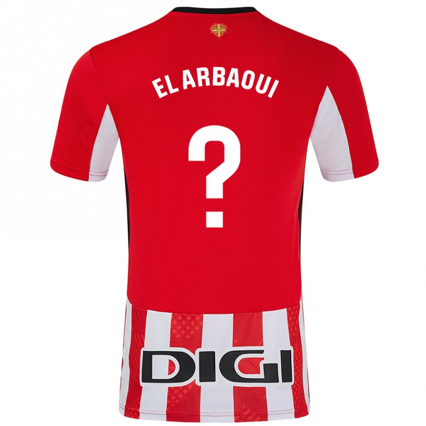 Vyrai Ilyas El Arbaoui #0 Raudona Balta Namų Marškinėliai 2024/25 T-Shirt