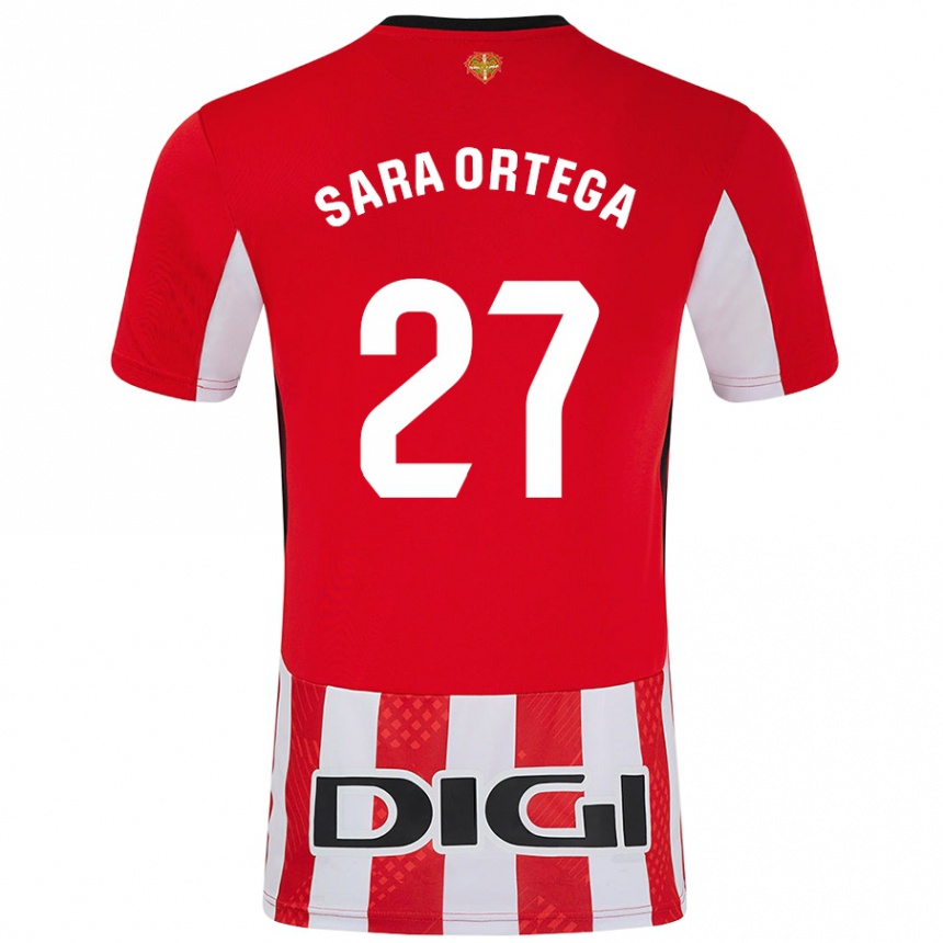 Vyrai Sara Ortega Ruiz #27 Raudona Balta Namų Marškinėliai 2024/25 T-Shirt