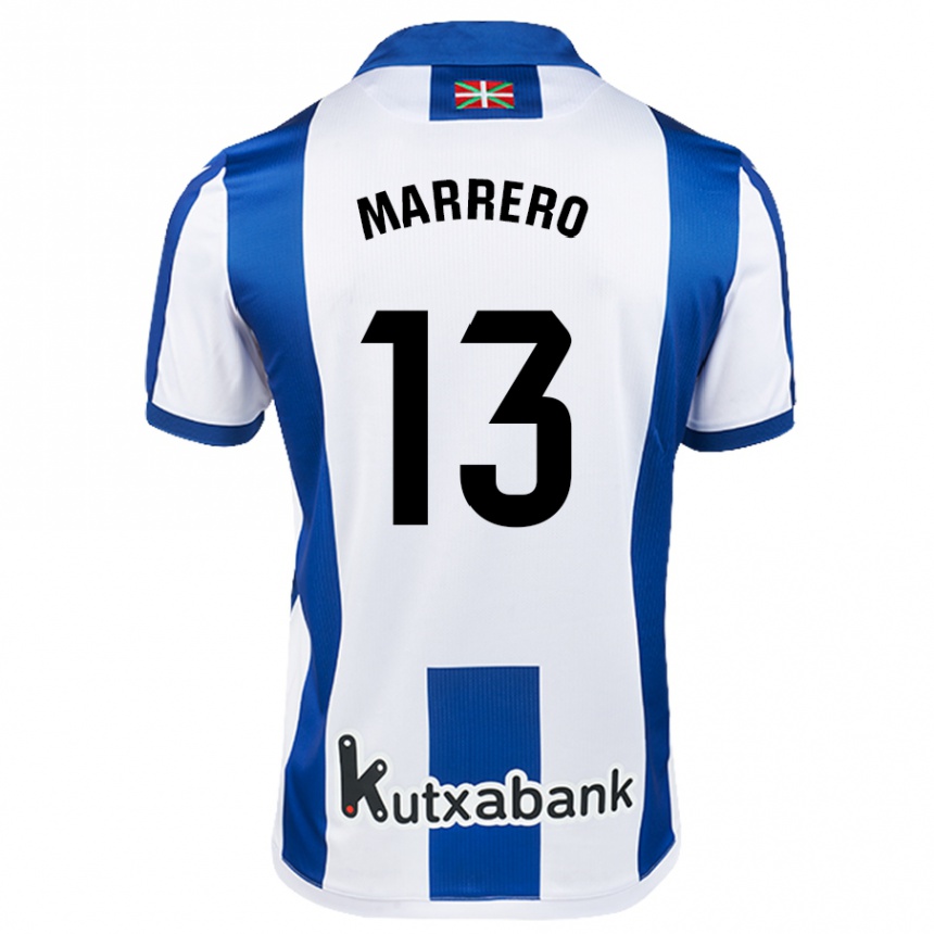 Vyrai Unai Marrero #13 Balta Mėlyna Namų Marškinėliai 2024/25 T-Shirt