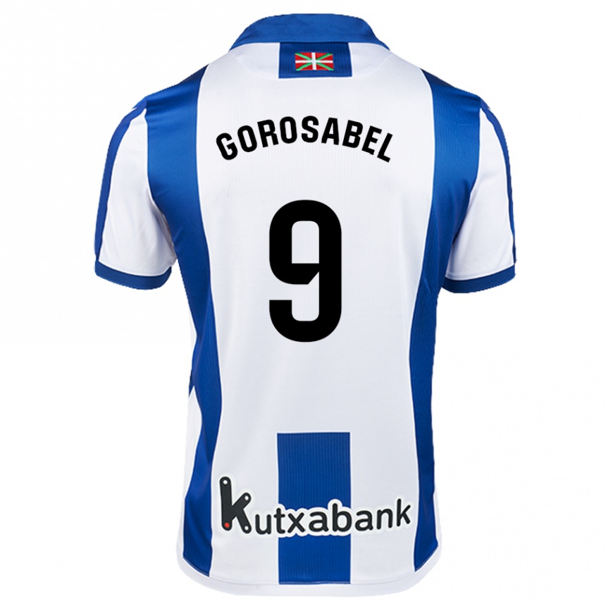 Vyrai Jakes Gorosabel #9 Balta Mėlyna Namų Marškinėliai 2024/25 T-Shirt