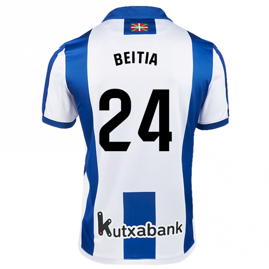 Vyrai Luken Beitia #24 Balta Mėlyna Namų Marškinėliai 2024/25 T-Shirt