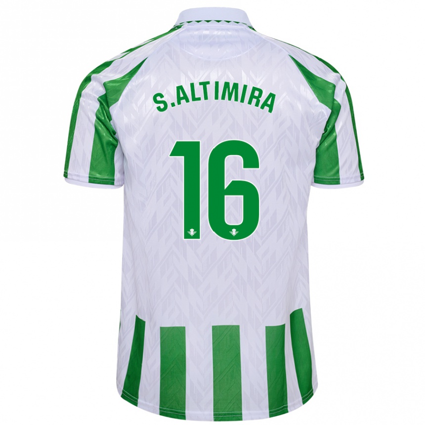 Vyrai Sergi Altimira #16 Žalia Baltos Juostelės Namų Marškinėliai 2024/25 T-Shirt