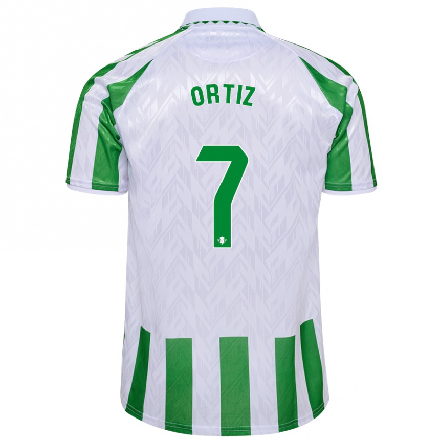 Vyrai Ángel Ortiz #7 Žalia Baltos Juostelės Namų Marškinėliai 2024/25 T-Shirt