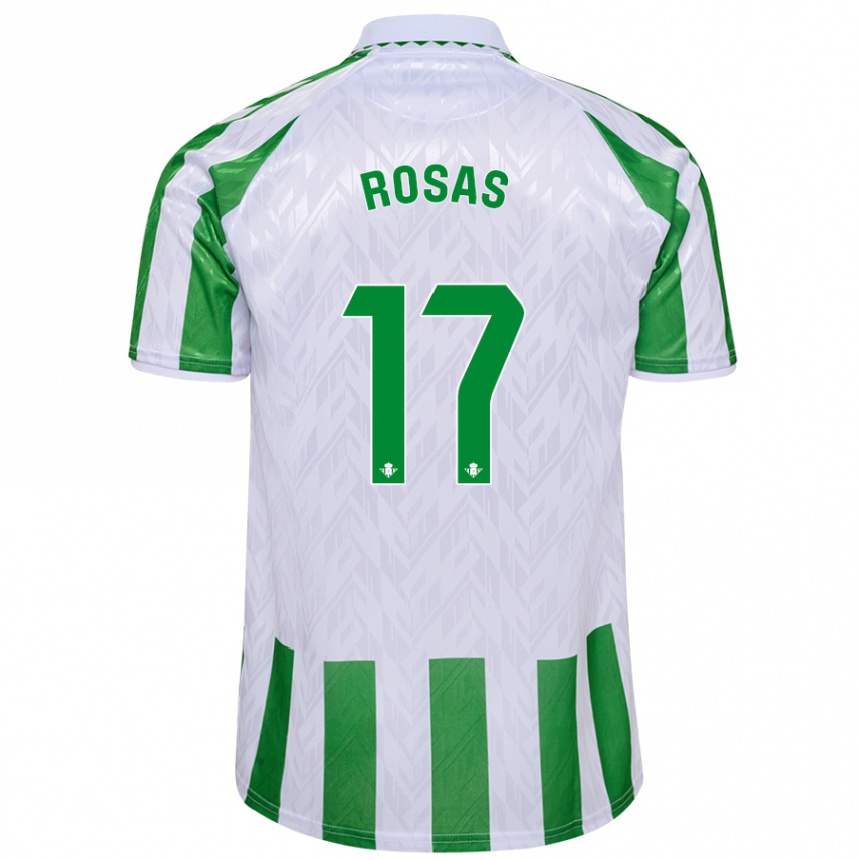 Vyrai Berto Rosas #17 Žalia Baltos Juostelės Namų Marškinėliai 2024/25 T-Shirt