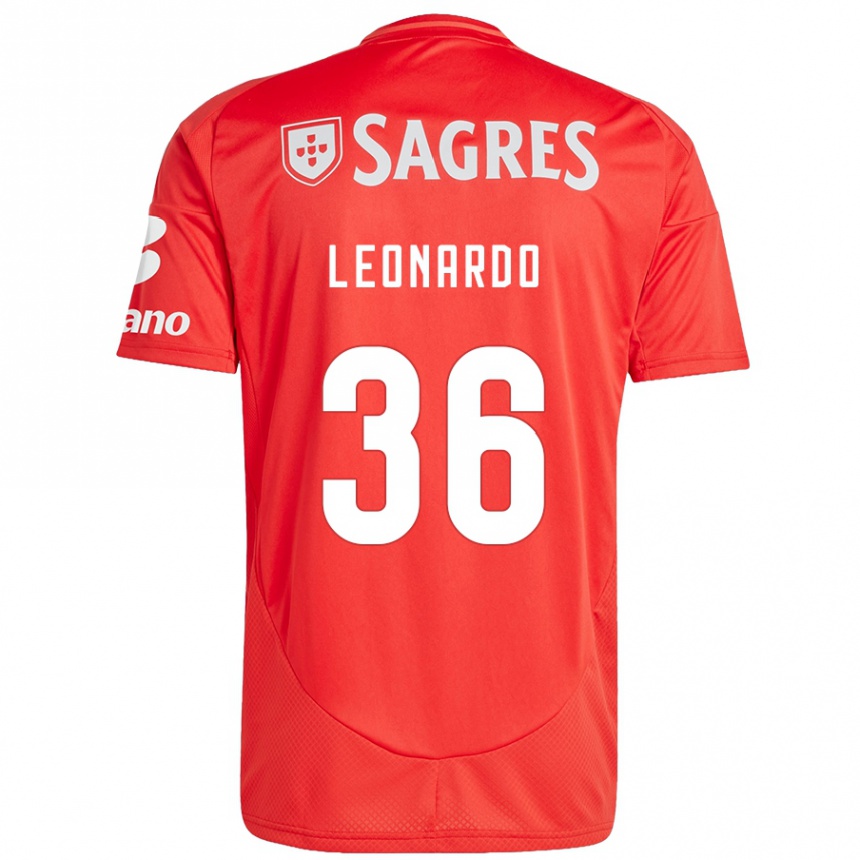 Vyrai Marcos Leonardo #36 Raudona Balta Namų Marškinėliai 2024/25 T-Shirt