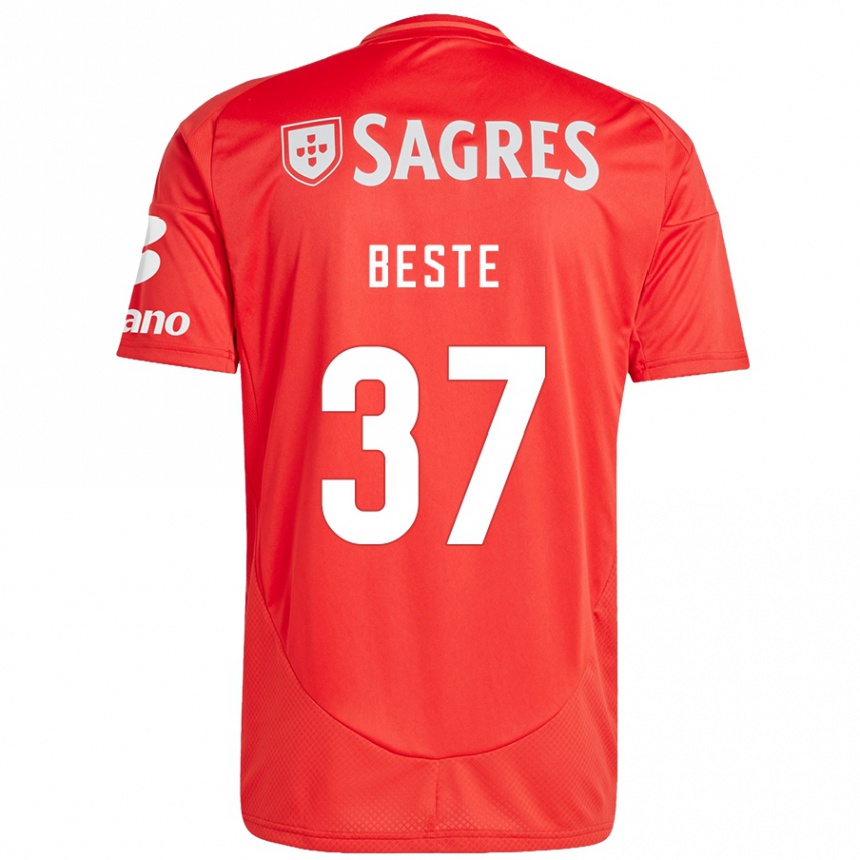 Vyrai Jan-Niklas Beste #37 Raudona Balta Namų Marškinėliai 2024/25 T-Shirt