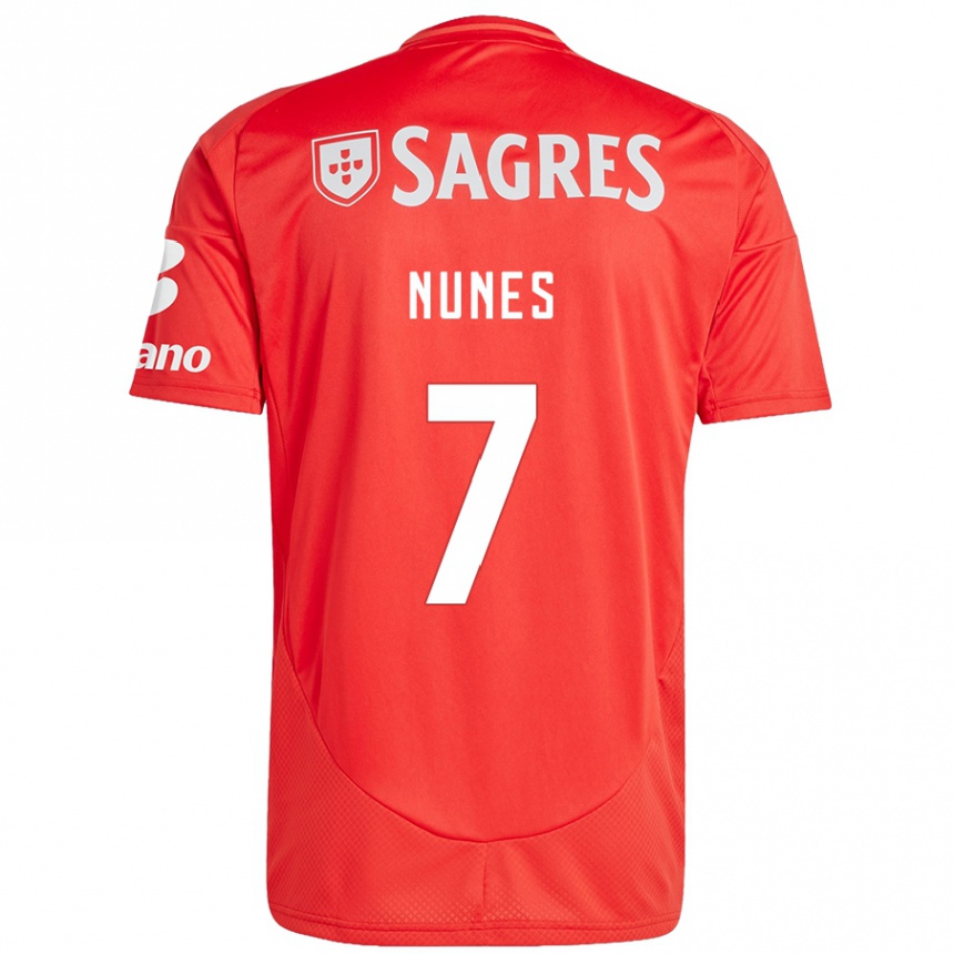 Vyrai Bernardo Nunes #7 Raudona Balta Namų Marškinėliai 2024/25 T-Shirt