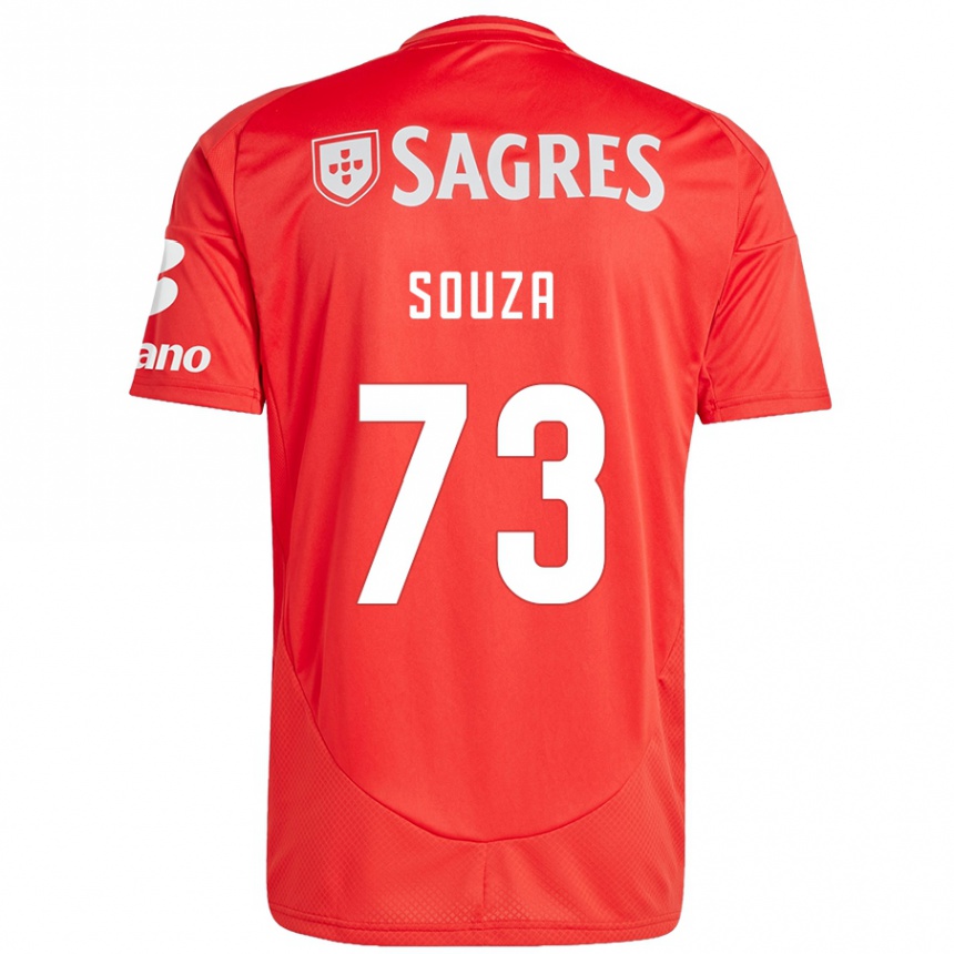 Vyrai Beni Souza #73 Raudona Balta Namų Marškinėliai 2024/25 T-Shirt