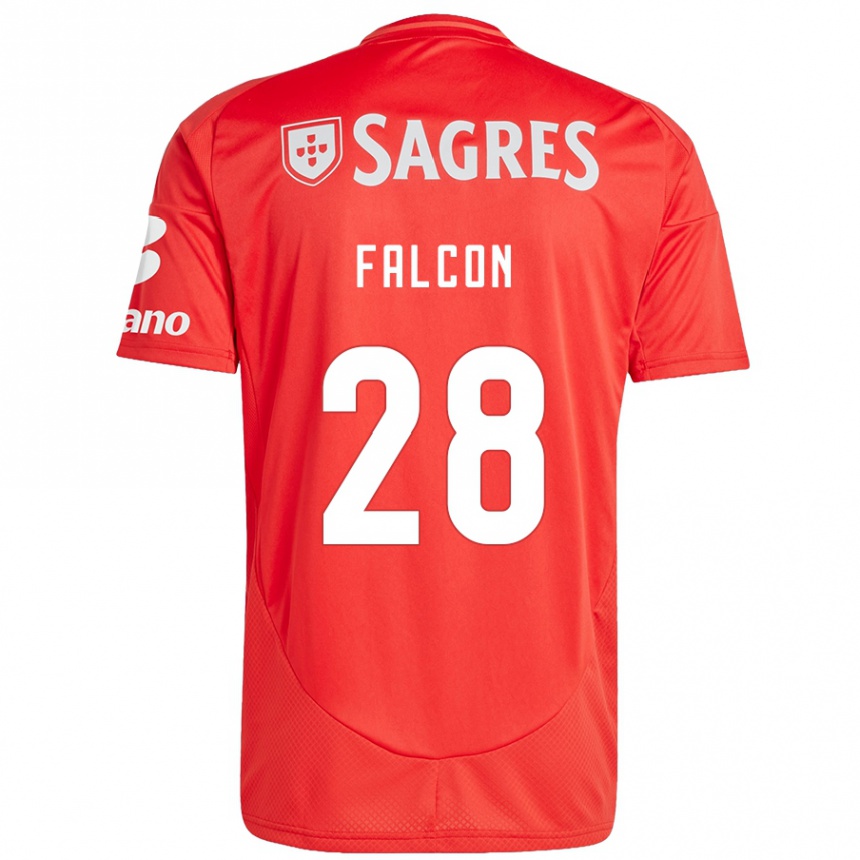 Vyrai Andrea Falcón #28 Raudona Balta Namų Marškinėliai 2024/25 T-Shirt