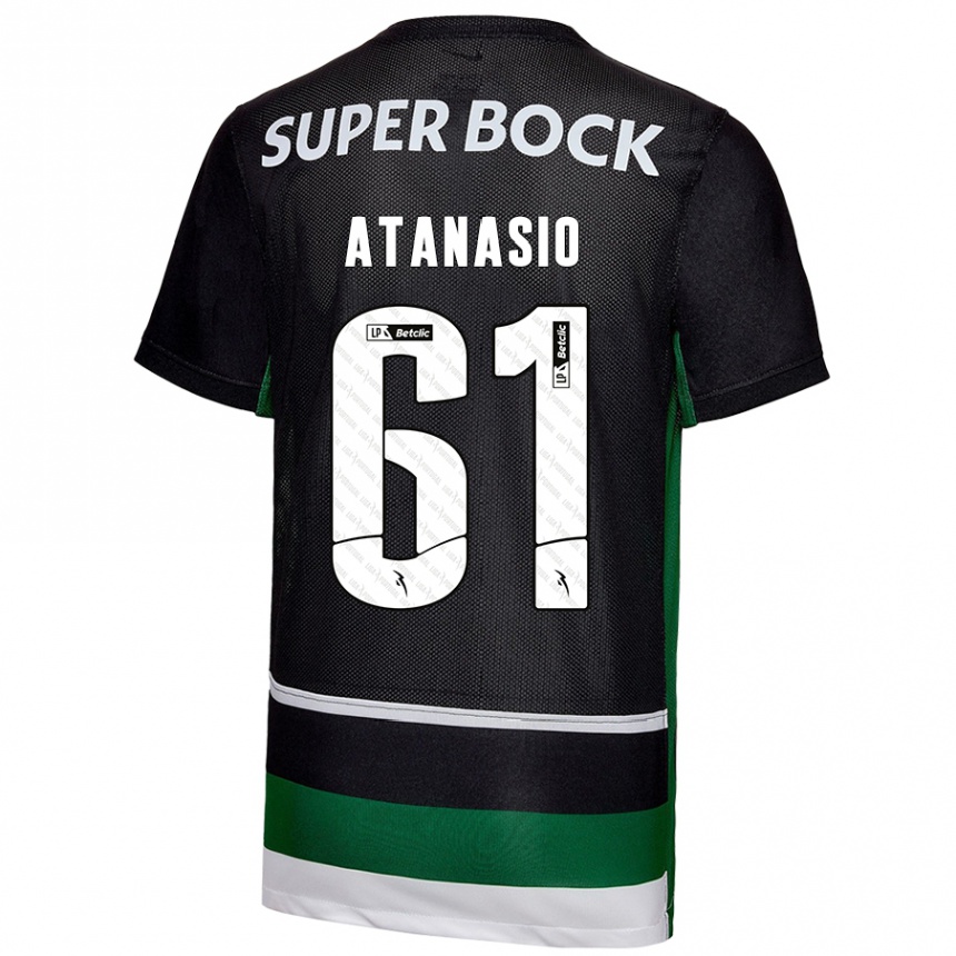 Vyrai Atanásio #61 Juoda Balta Žalia Namų Marškinėliai 2024/25 T-Shirt