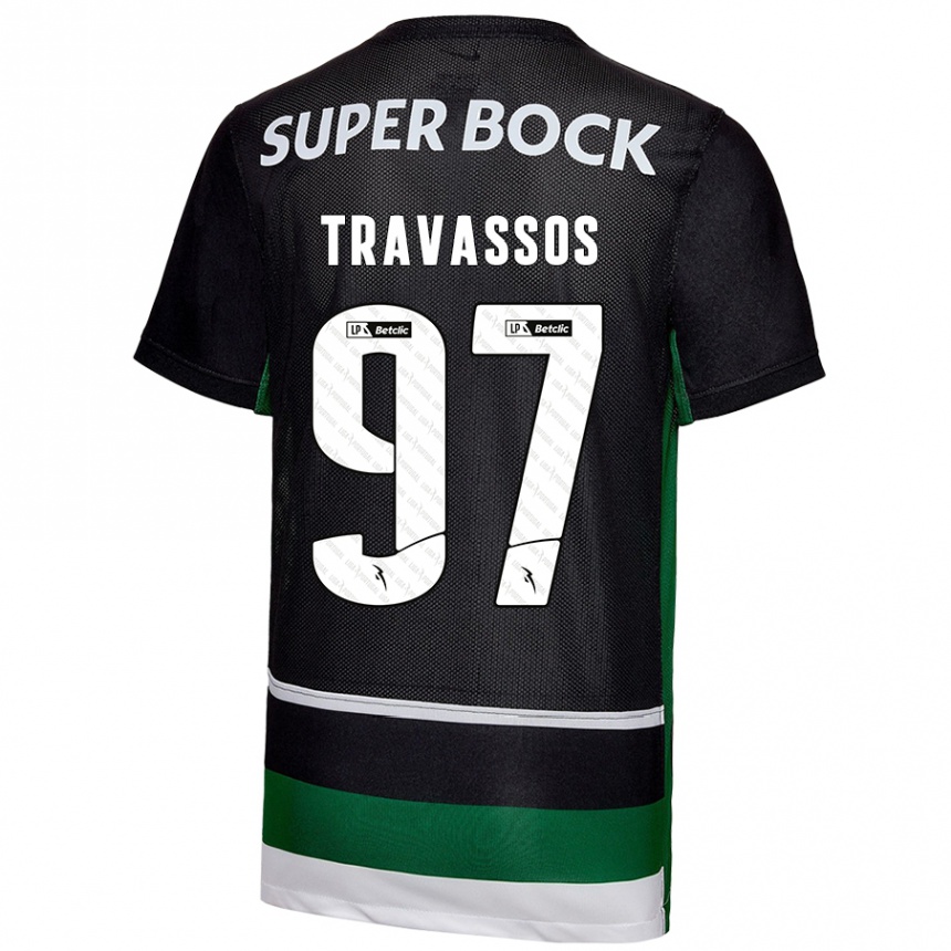 Vyrai Travassos #97 Juoda Balta Žalia Namų Marškinėliai 2024/25 T-Shirt