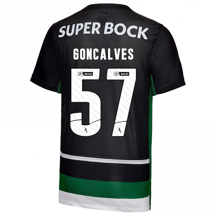 Vyrai Inês Gonçalves #57 Juoda Balta Žalia Namų Marškinėliai 2024/25 T-Shirt