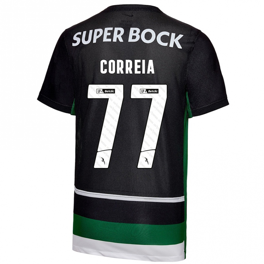 Vyrai Alícia Correia #77 Juoda Balta Žalia Namų Marškinėliai 2024/25 T-Shirt