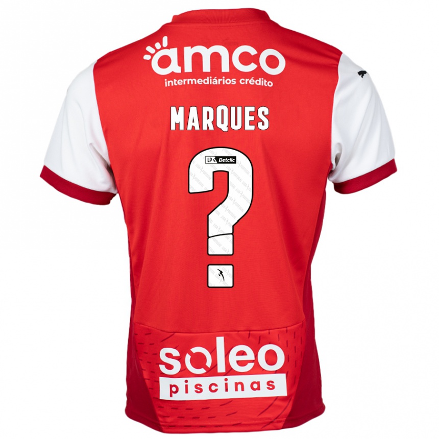 Vyrai Rodrigo Marques #0 Raudona Balta Namų Marškinėliai 2024/25 T-Shirt