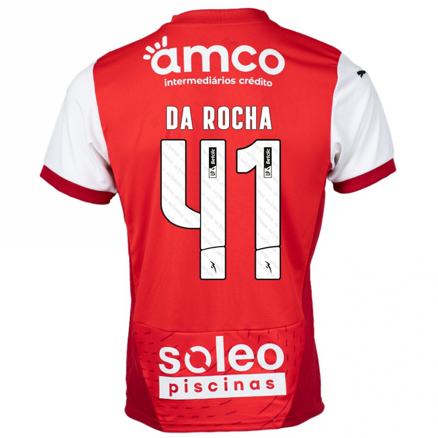 Vyrai Yanis Da Rocha #41 Raudona Balta Namų Marškinėliai 2024/25 T-Shirt