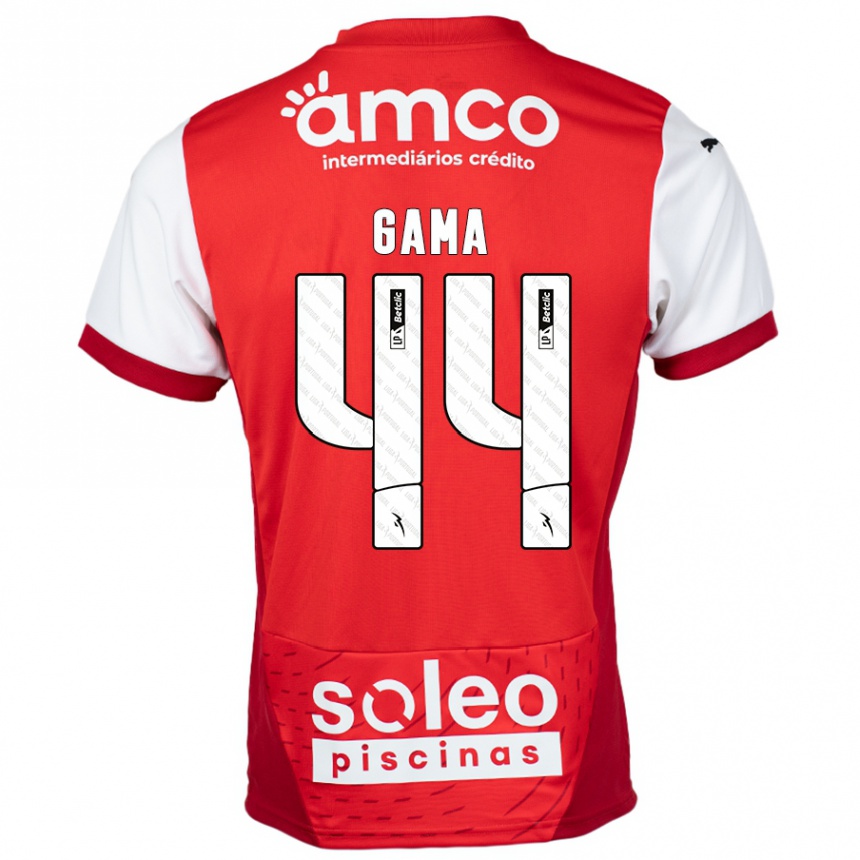 Vyrai Dinis Gama #44 Raudona Balta Namų Marškinėliai 2024/25 T-Shirt