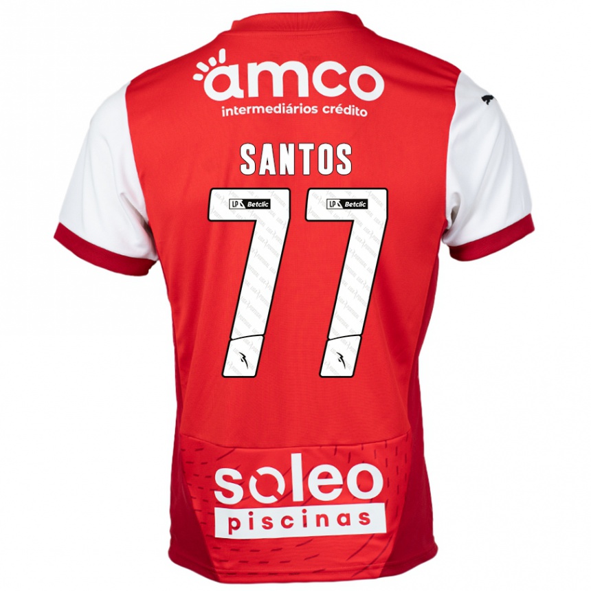 Vyrai Edu Santos #77 Raudona Balta Namų Marškinėliai 2024/25 T-Shirt