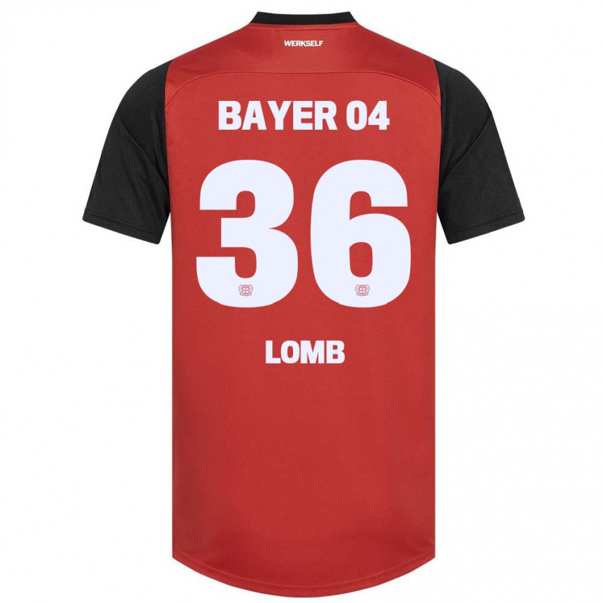 Vyrai Niklas Lomb #36 Raudona Juoda Namų Marškinėliai 2024/25 T-Shirt