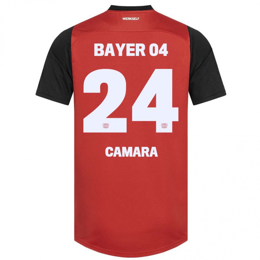 Vyrai Nourdine Camara #24 Raudona Juoda Namų Marškinėliai 2024/25 T-Shirt