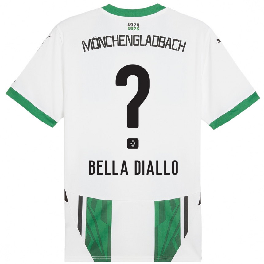 Vyrai Oumar Bella Diallo #0 Balta Žalia Namų Marškinėliai 2024/25 T-Shirt