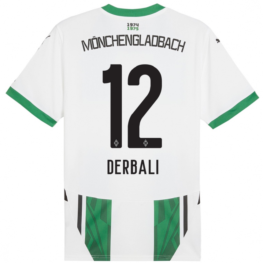 Vyrai Louisa Derbali #12 Balta Žalia Namų Marškinėliai 2024/25 T-Shirt