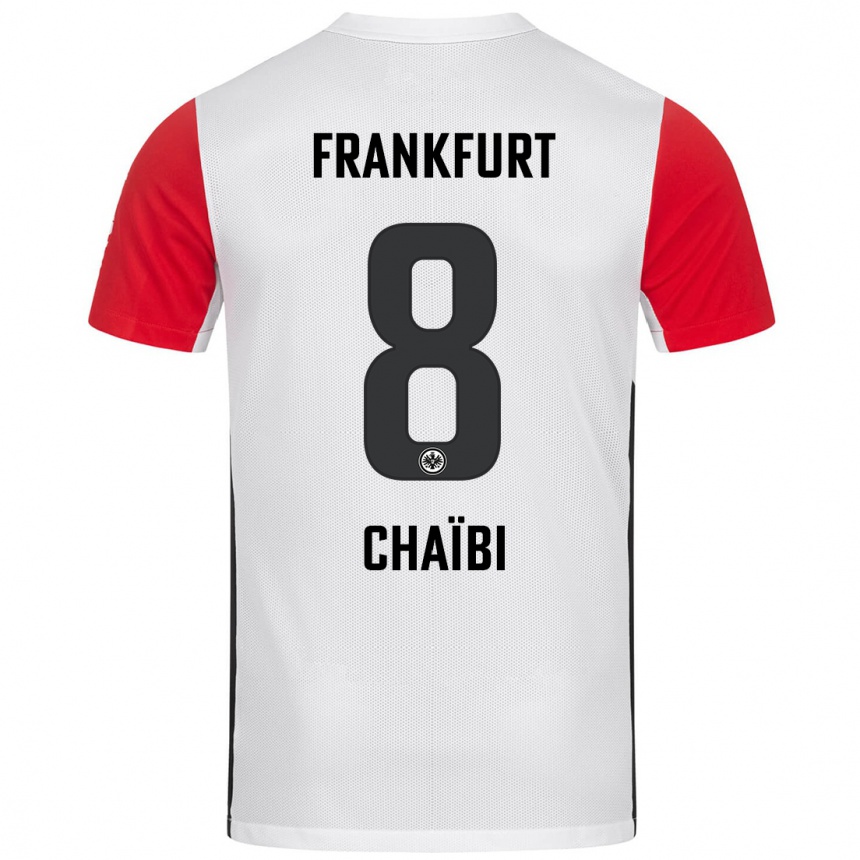 Vyrai Farès Chaïbi #8 Balta Raudona Namų Marškinėliai 2024/25 T-Shirt