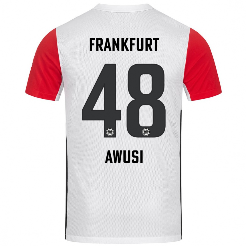 Vyrai Junior Awusi #48 Balta Raudona Namų Marškinėliai 2024/25 T-Shirt