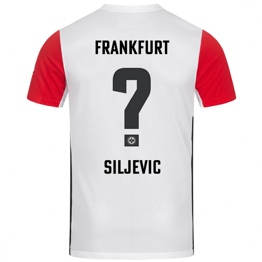 Vyrai Amil Siljevic #0 Balta Raudona Namų Marškinėliai 2024/25 T-Shirt