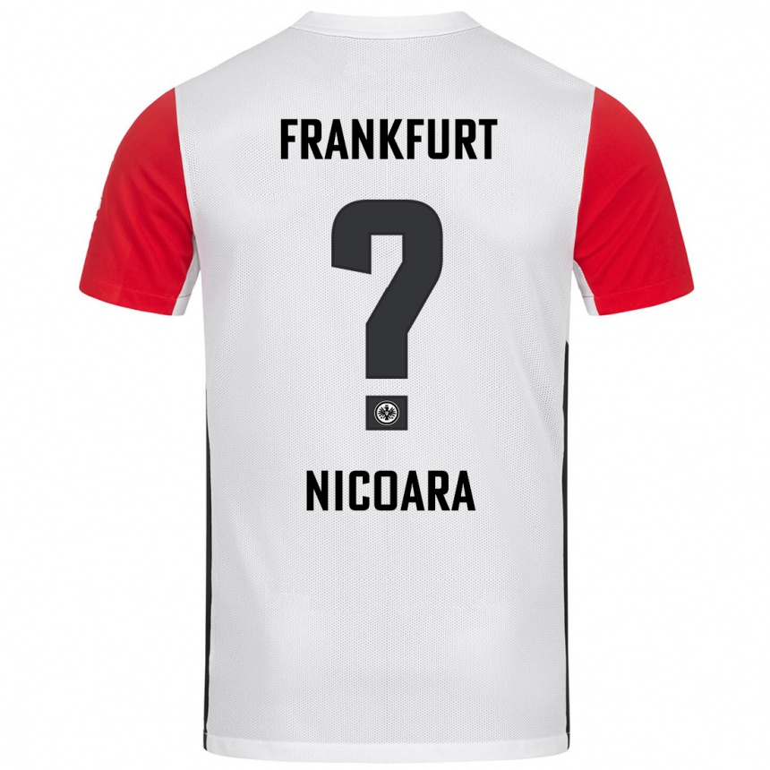 Vyrai Gabriel Nicoara #0 Balta Raudona Namų Marškinėliai 2024/25 T-Shirt