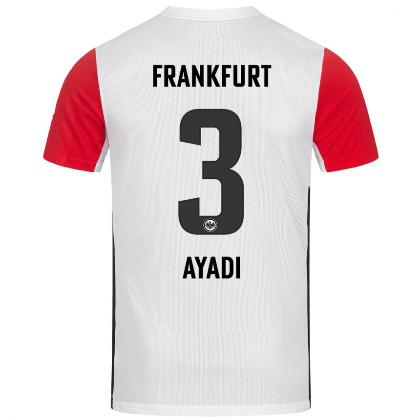 Vyrai Akram Ayadi #3 Balta Raudona Namų Marškinėliai 2024/25 T-Shirt