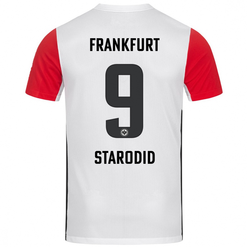 Vyrai Daniel Starodid #9 Balta Raudona Namų Marškinėliai 2024/25 T-Shirt