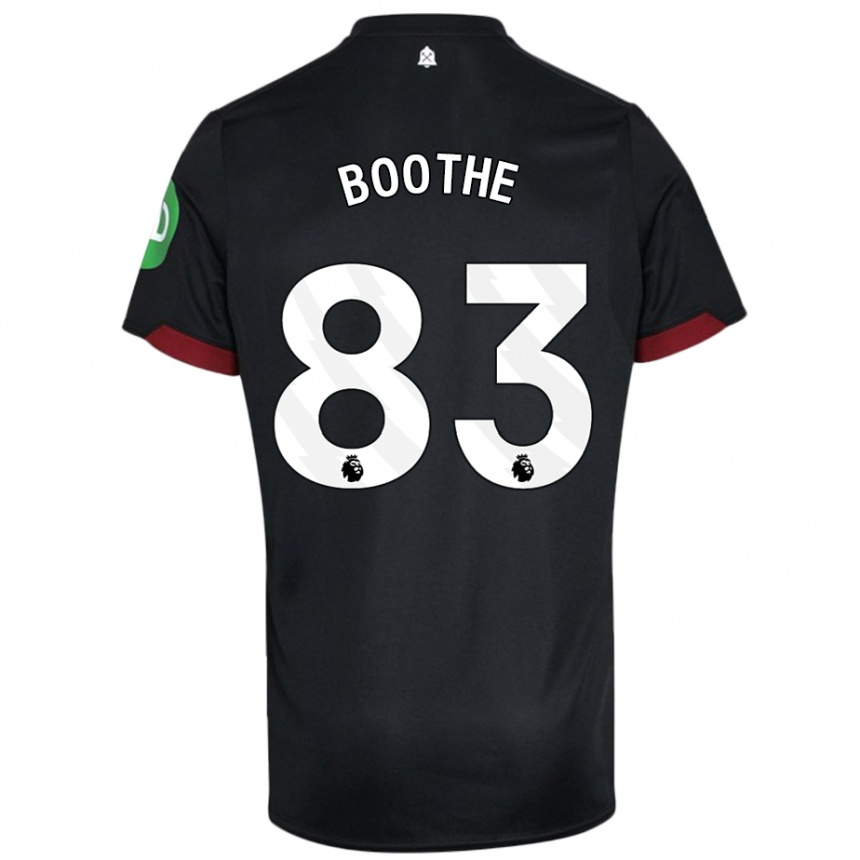 Vyrai Sebastian Boothe #83 Juoda Balta Išvykos Marškinėliai 2024/25 T-Shirt