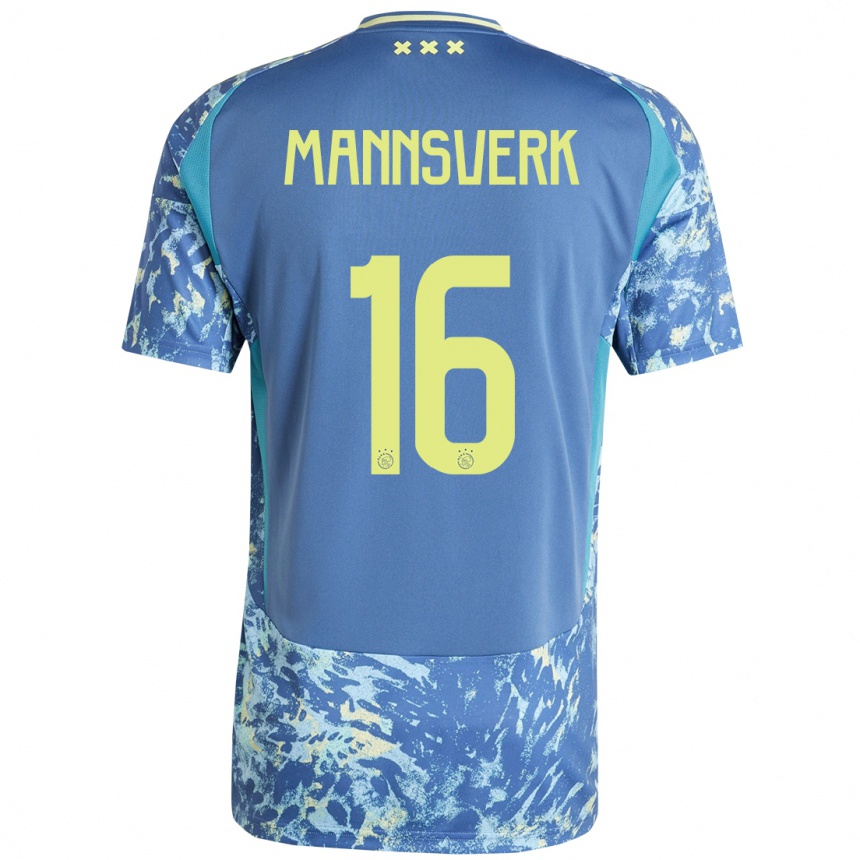 Vyrai Sivert Mannsverk #16 Pilka Mėlyna Geltona Išvykos Marškinėliai 2024/25 T-Shirt