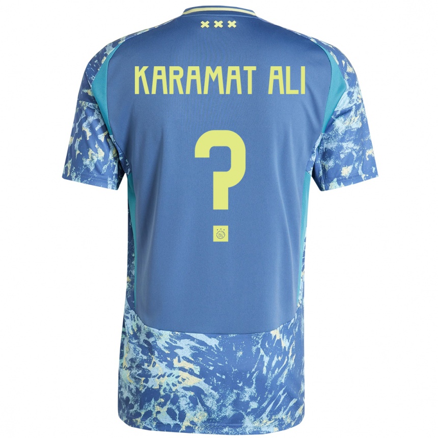 Vyrai Yaïr Karamat Ali #0 Pilka Mėlyna Geltona Išvykos Marškinėliai 2024/25 T-Shirt