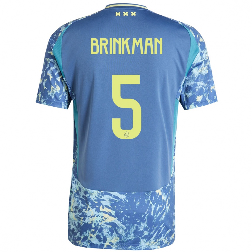 Vyrai Tim Brinkman #5 Pilka Mėlyna Geltona Išvykos Marškinėliai 2024/25 T-Shirt